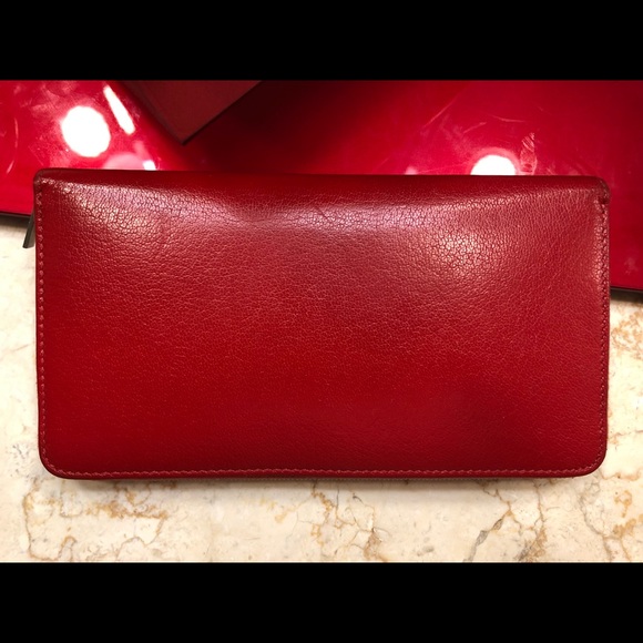 Authentic CÉLINE wallet in magnificent RED calf le - Picture 6 of 7